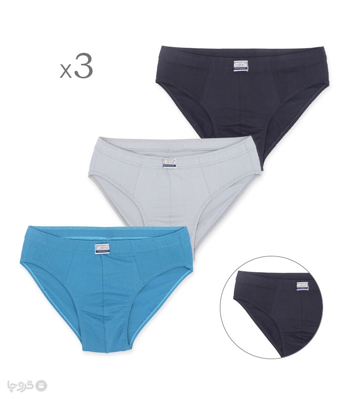 پک شورت مردانه اسلیپ نخی کمر لیفه‌ای Clevent کلونت کد 2100 طرح میکس - بسته 3 عددی