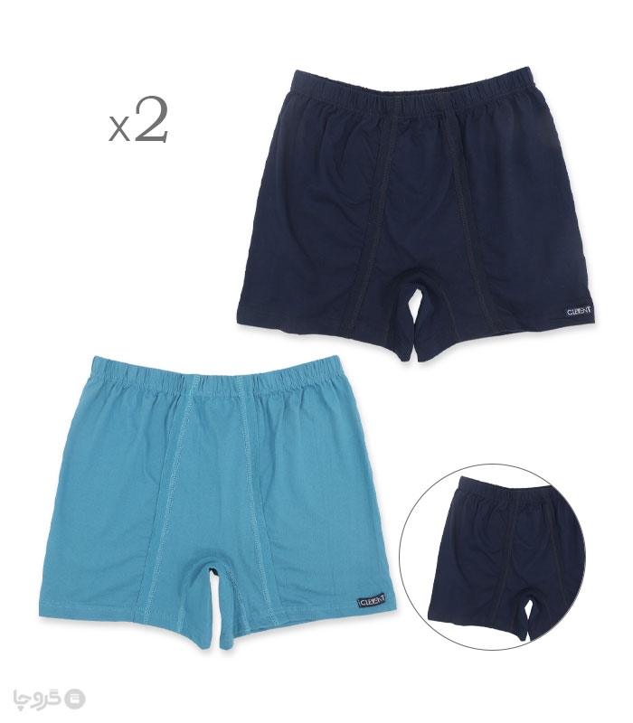 پک شورت مردانه نخی پادار کمر لیفه‌ای Clevent کلونت کد 2400 میکس - بسته 2 عددی