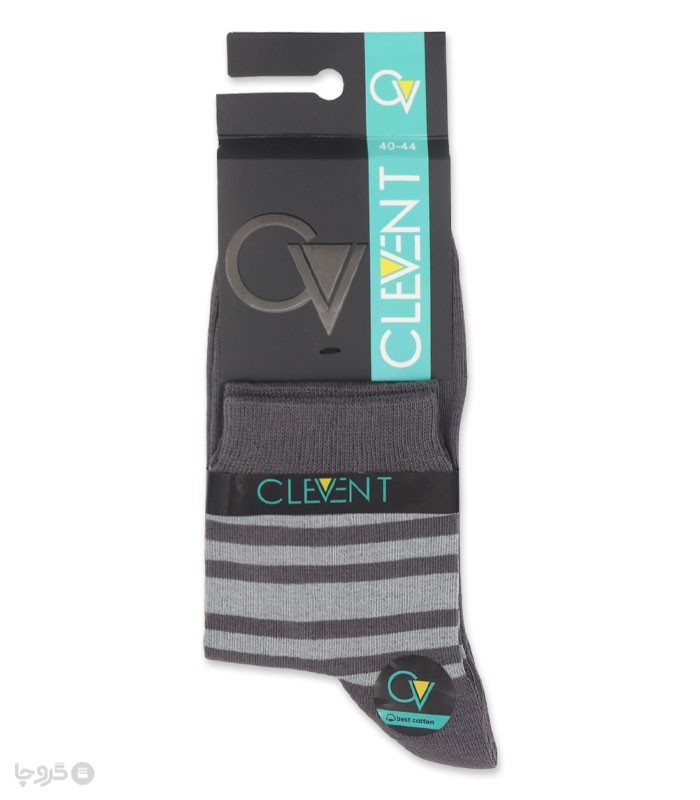 جوراب نیم ساق مردانه Clevent کلونت طرح راه راه دو رنگ 2 کد 2202
