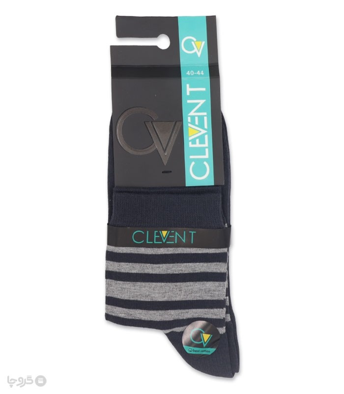 جوراب نیم ساق مردانه Clevent کلونت طرح راه راه دو رنگ 2 کد 2202