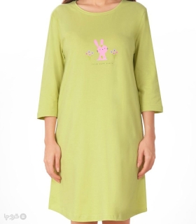 خرید پیراهن آستین سه ربع زنانه نخی ناربن کد WD3989 طرح فام