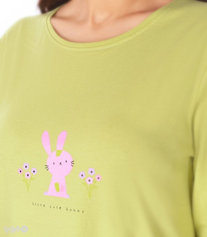 خرید پیراهن آستین سه ربع زنانه نخی ناربن کد WD3989 طرح فام