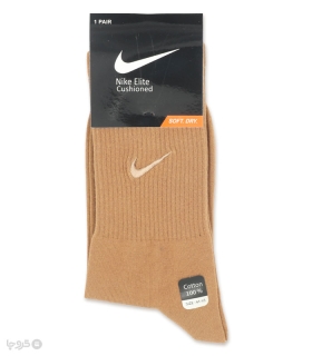 جوراب ساقدار اسپرت کش انگلیسی گلدوزی طرح Nike طیف قهوه‌ای
