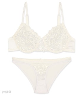 خرید ست شورت و سوتین توری فنردار بارون گلدوزی کد 316