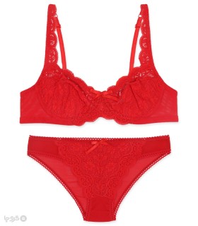 ست شورت و سوتین توری فنردار بارون گلدوزی کد 330