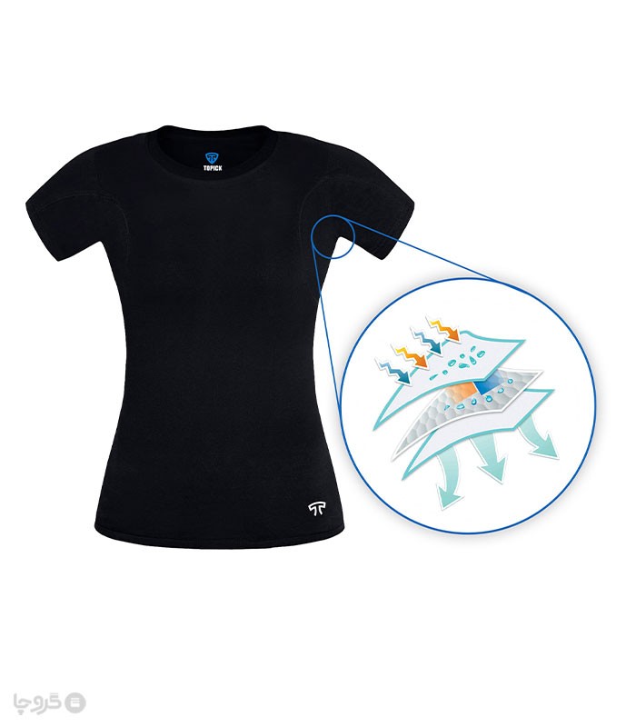 تیشرت زنانه نانو آنتی باکتریال ضد تعریق نخی تاپیک کد 984