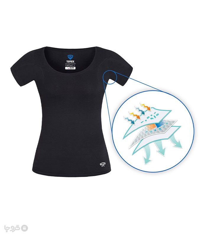 تیشرت زنانه نانو آنتی باکتریال ضد تعریق نخی تاپیک کد 900