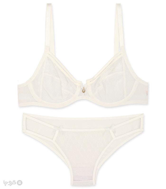 ست شورت و سوتین توری فنردار بارون گلدوزی کد 36i