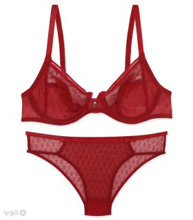 خرید ست شورت و سوتین توری فنردار بارون گلدوزی کد 36i