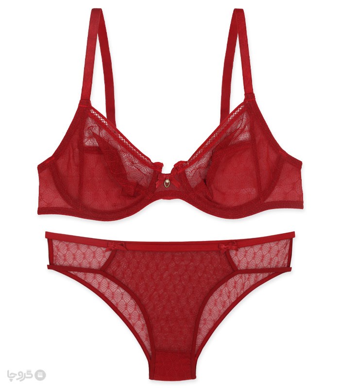 ست شورت و سوتین توری فنردار بارون گلدوزی کد 36i