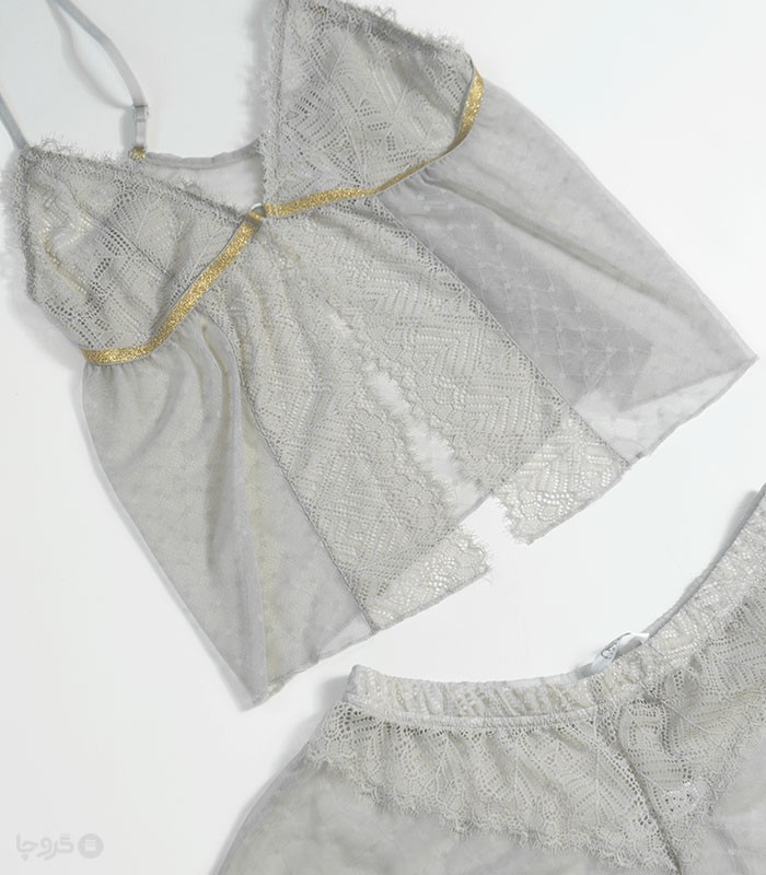 ست تاپ و شلوارک دانتل نیو کد Tida