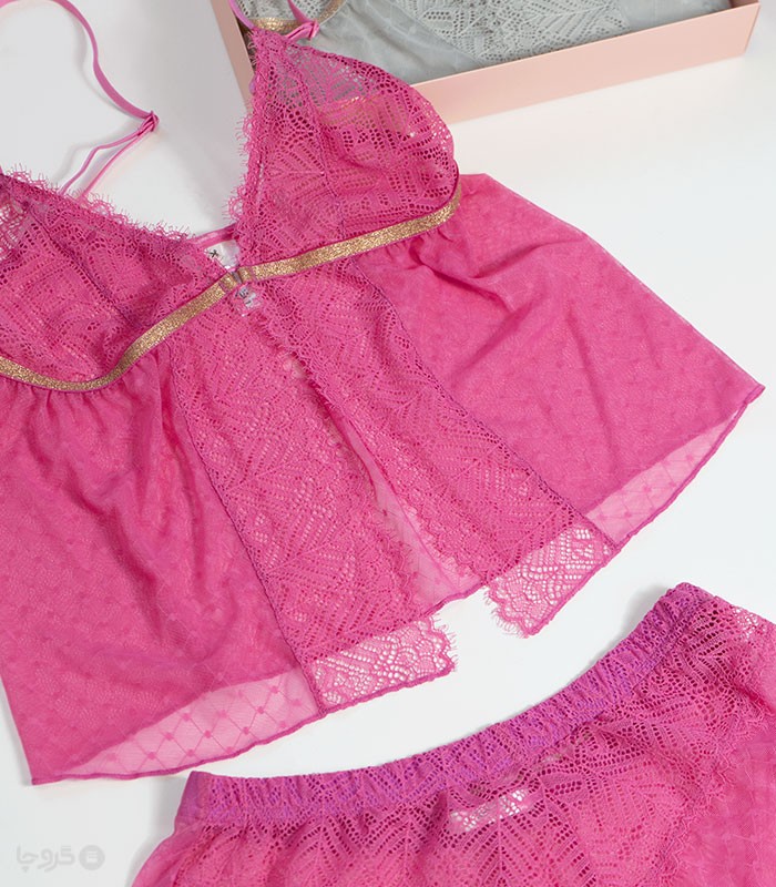 ست تاپ و شلوارک دانتل نیو کد Tida