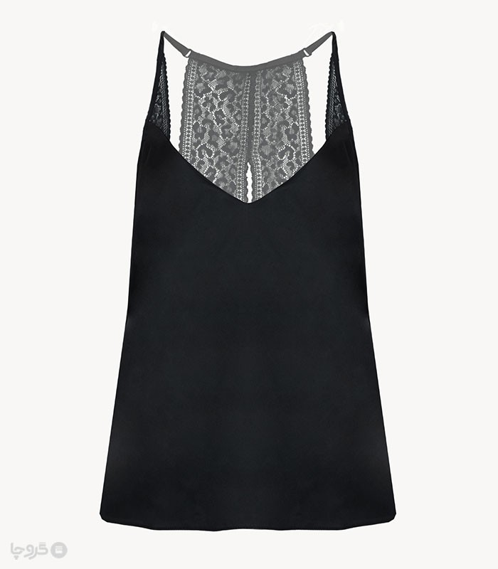 ست شلوار و تاپ بندی ساتن و دانتل نیو کد Tyra