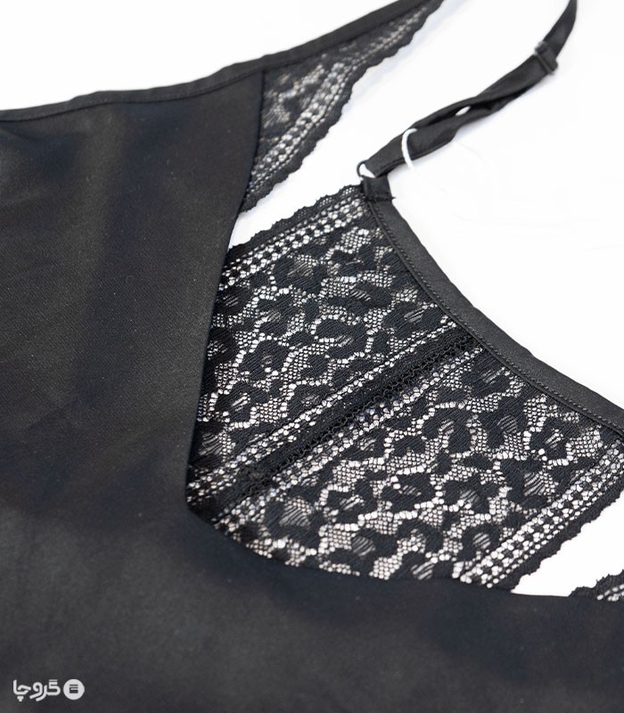 ست شلوار و تاپ بندی ساتن و دانتل نیو کد Tyra