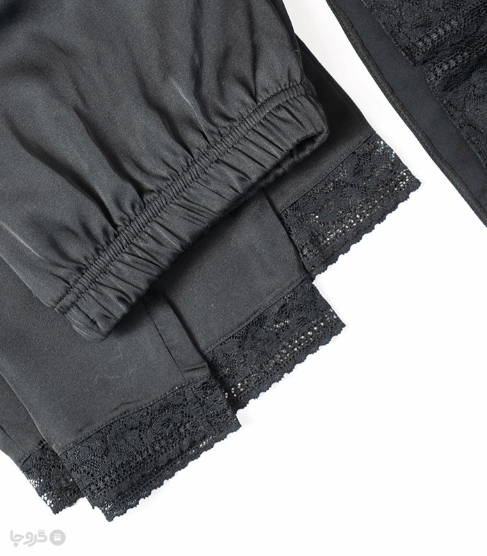 ست شلوار و تاپ بندی ساتن و دانتل نیو کد Tyra