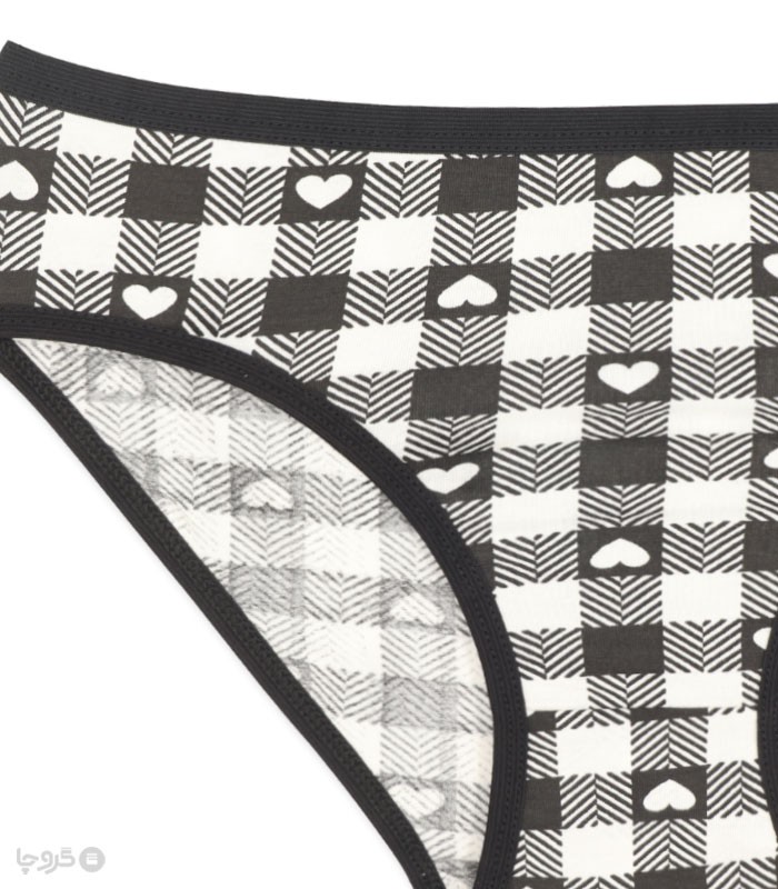 شورت زنانه اسلیپ نخی لعیا کد 244 طرح قلب شطرنجی