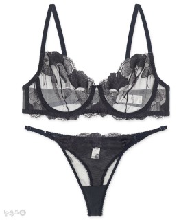 خرید ست شورت و سوتین توری فنردار برتا گلدوزی کد 2020SNS