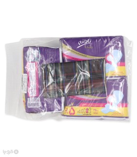 پک نوار بهداشتی بالدار کتانی تافته مدل یلدا ویژه شب کد 1091 - بسته 3 عددی به همراه کیف نوار بهداشتی