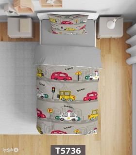 سرویس روتختی میکروفایبر کودک و نوجوان نوپه هوم کد T5736 طرح پترن ماشین