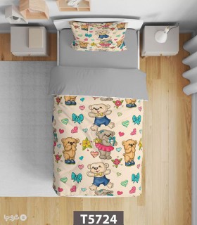 خرید سرویس روتختی میکروفایبر کودک و نوجوان نوپه هوم کد T5724 طرح خرس متولد