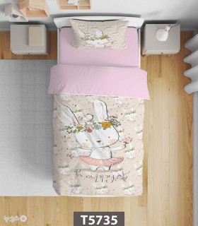 خرید سرویس روتختی میکروفایبر کودک و نوجوان نوپه هوم کد T5735 طرح خرگوش