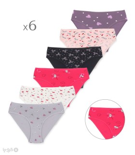 خرید پک شورت زنانه اسلیپ نخی Misspel میسپل کد 5000 طرح 14 - بسته 6 عددی