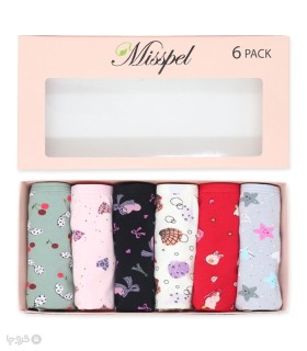 خرید پک شورت زنانه اسلیپ نخی Misspel میسپل کد 6000 طرح 12 - جعبه 6 عددی