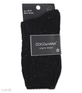 خرید جوراب پشمی ساقدار زنانه کوکو اند هانا طرح ژاکارد خالخال رنگی