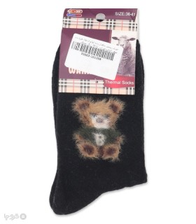 جوراب پشمی ساقدار زنانه کوکو اند هانا طرح تدی موهر