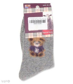 خرید جوراب پشمی ساقدار زنانه کوکو اند هانا طرح تدی موهر