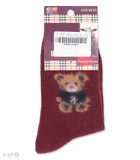 خرید جوراب پشمی ساقدار زنانه کوکو اند هانا طرح تدی موهر