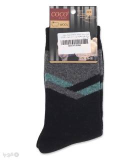 جوراب پشمی حوله‌ای Coco & Hana ساقدار مردانه طرح خطوط مورب