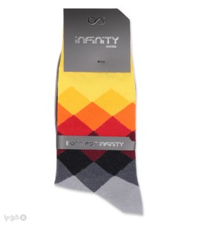 خرید جوراب ساقدار مردانه اینفینیتی Infinity طرح لوزی رنگی