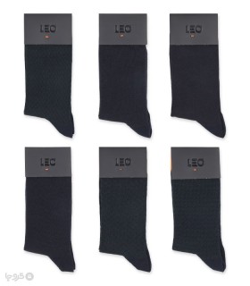 پک جوراب ساقدار مردانه لئو کد 121 سبز سرمه‌ای - جعبه 6 جفتی