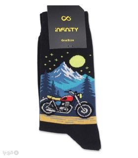 خرید جوراب ساقدار اسپرت اینفینیتی طرح موتور سیکلت