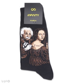 خرید جوراب ساقدار اسپرت اینفینیتی طرح مونالیزا و اینشتین