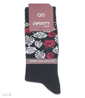 خرید جوراب ساقدار مردانه اینفینیتی پلاس طرح برگ انجیری