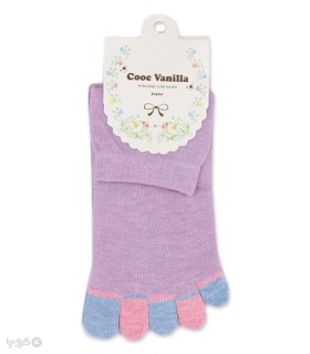 خرید جوراب مچی زنانه انگشتی طرح رنگین کمانی