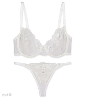 خرید ست شورت و سوتین توری فنردار برتا گلدوزی کد 2020SNW