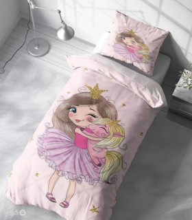 خرید سرویس روتختی میکروفایبر کودک و نوجوان نوپه هوم کد T0043 طرح دختر و تکشاخ