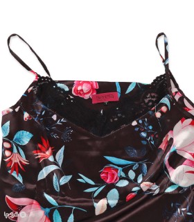 ست شلوارک و تاپ ساتن برتا کد 9019 طرح گل