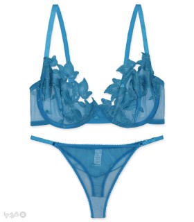 ست شورت و سوتین توری فنردار برتا گلدوزی کد 2020BO