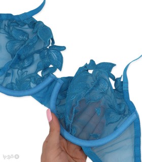 ست شورت و سوتین توری فنردار برتا گلدوزی کد 2020BO