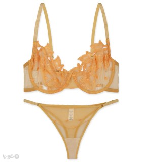 ست شورت و سوتین توری فنردار برتا گلدوزی کد 2020G