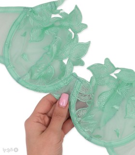 ست شورت و سوتین توری فنردار برتا گلدوزی کد 2020GJ