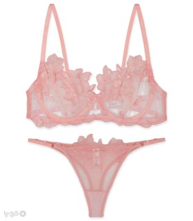 خرید ست شورت و سوتین توری فنردار برتا گلدوزی کد 2420JP