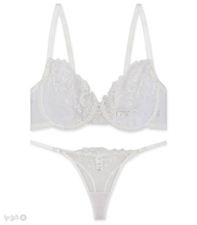 ست شورت و سوتین توری فنردار برتا گلدوزی کد 2020JW