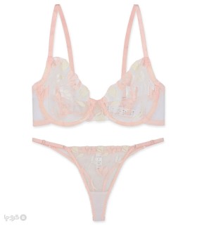 ست شورت و سوتین توری فنردار برتا گلدوزی کد 2020PK