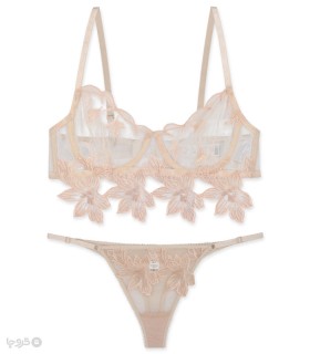 خرید ست شورت و سوتین توری فنردار برتا گلدوزی کد 2442K