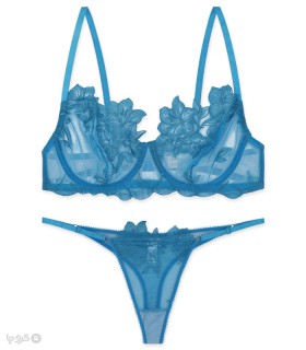 خرید ست شورت و سوتین توری فنردار برتا گلدوزی کد 2420BO